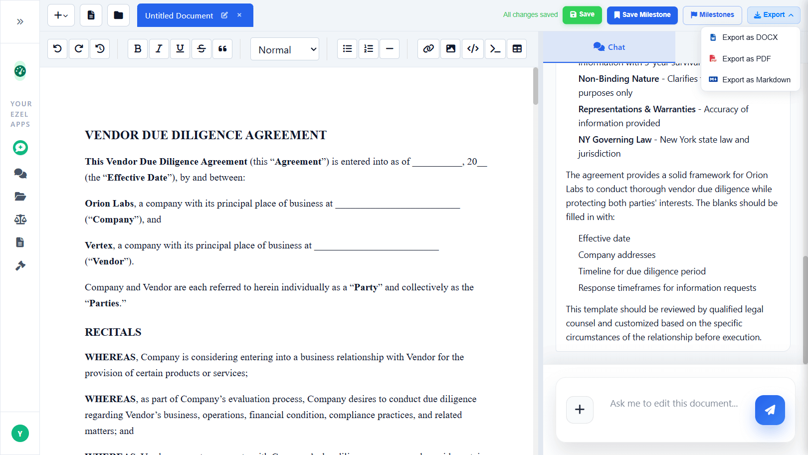 Export to any format, instantly