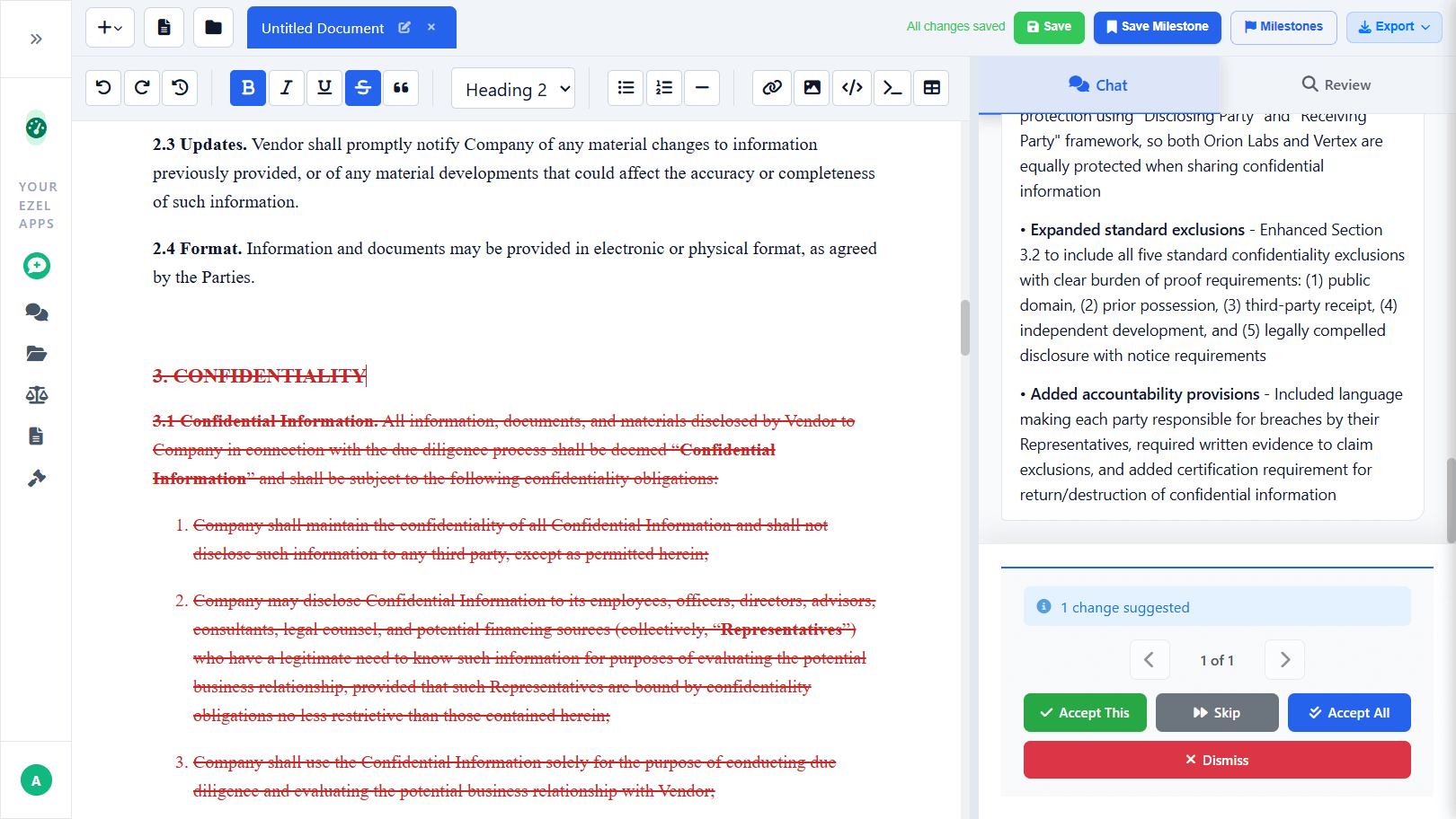 Walk through every AI suggestion