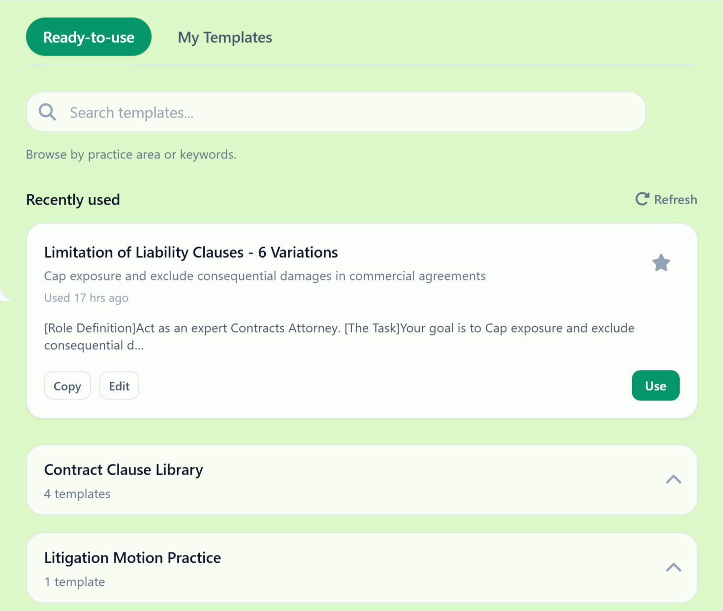 Template library interface